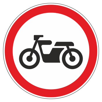 Дорожный знак 3.5 «Движение мотоциклов запрещено» (металл 0,8 мм, II типоразмер: диаметр 700 мм, С/О пленка: тип Б высокоинтенсивная)